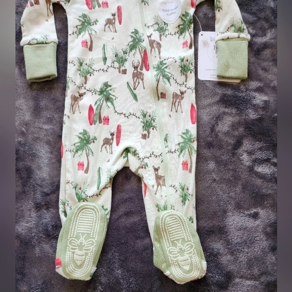 New burt's bees baby 100% organic cotton footed pajama size 0/3 month